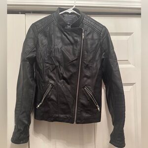Metaphor Black Faux Leather Pleather Moto Jacket Medium NWT